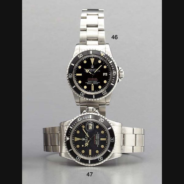 Rolex. A stainless steel self-winding water-resistant wristwatch with sweep center seconds, date and bracelet SIGNED ROLEX, OYSTER PERPETUAL DATE, SUBMARINER, 660FT=200M, REF. 1680, CIRCA 1972