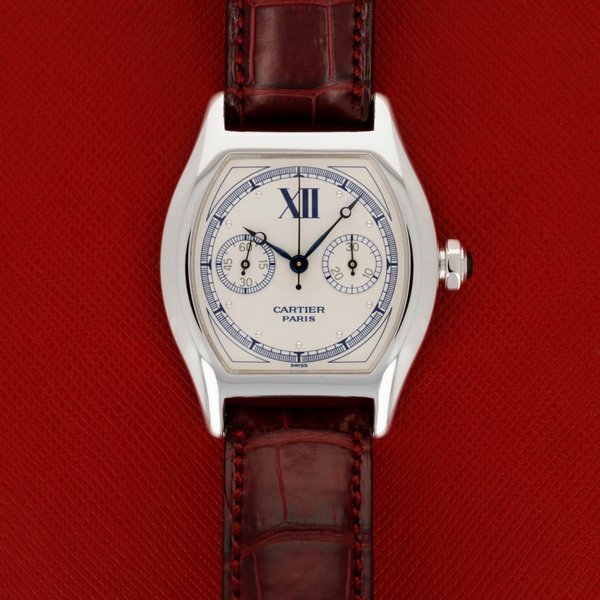 Cartier Cartier Tortue Monopoussir Chronograph CPCP 2396 White Gold