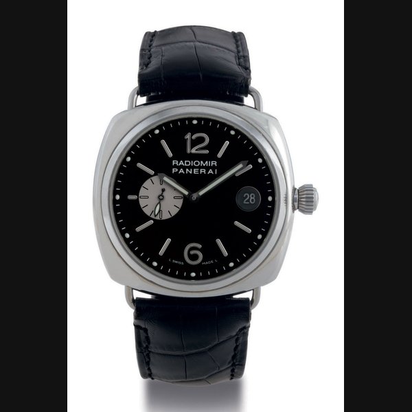 PANERAI. A LIMITED EDITION STAINLESS STEEL CUSHION AUTOMATIC DIVER'S WRISTWATCH WITH DATE SIGNED OFFICINE PANERAI, RADIOMIR, E305/500, NO. BB1071995, CASE NO. OP 6581, CIRCA 2002