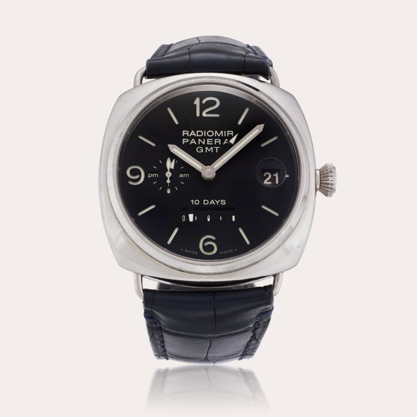 Panerai Reference PAM00235 Radiomir 10 Days GMT | A limited edition white gold automatic dual time zone wristwatch with date and ten day power reverse indication, Circa 2007
