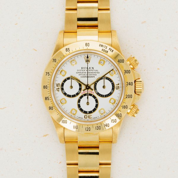 Rolex Rolex Daytona 16528 Zenith Movement White Diamond Dial 18k YG Like New