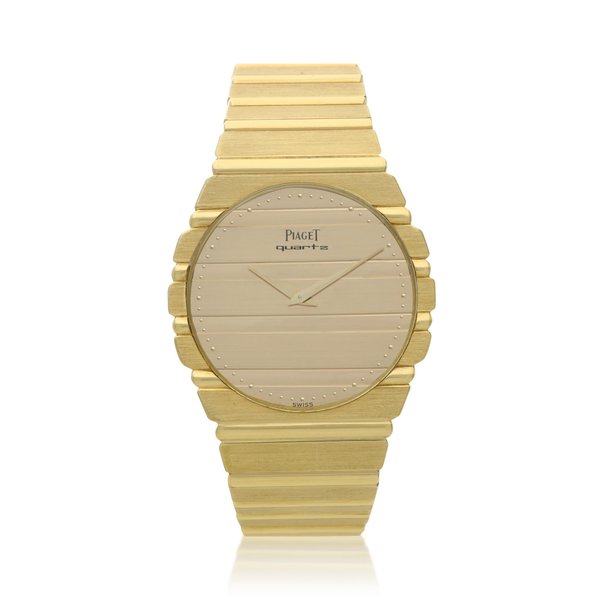 Piaget Reference 7661 C 701 Polo  A yellow gold bracelet watch, Circa 1980