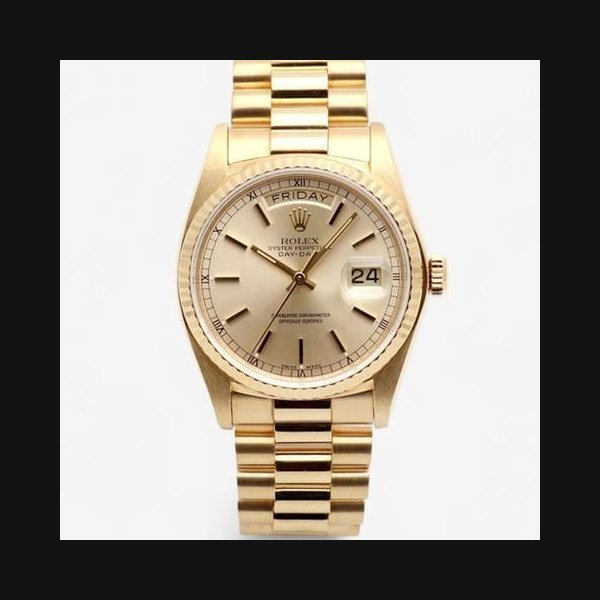 Rolex RolexDay-Date 18038 Gold 36 Men's Gold Watch Bracelet Repair 1991 [U]
