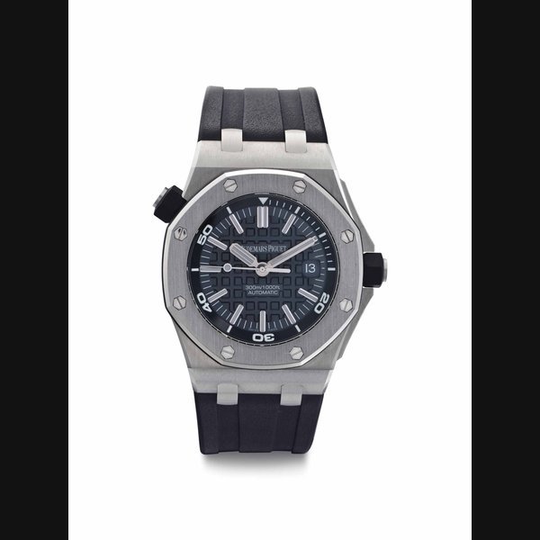 Audemars Piguet Audemars Piguet, A Stainless Steel Automatic Diver's Watch With Date and Center Seconds SIGNED AUDEMARS PIGUET, ROYAL OAK OFFSHORE, NO. 1580, REF. 15703, MOVEMENT NO. 794'195, CASE NO. H19704-1580, CIRCA 2011
