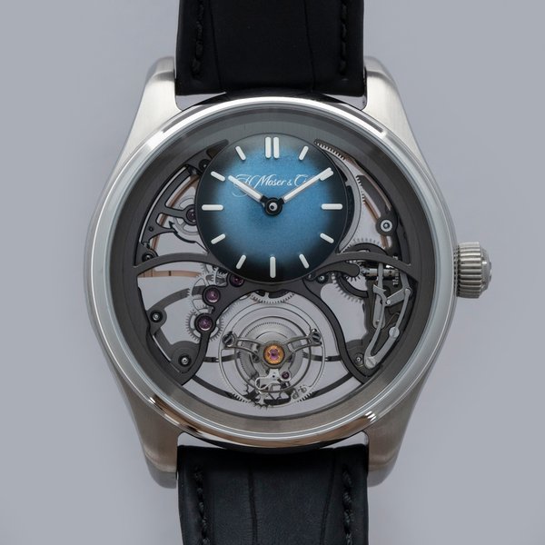 H. Moser & Cie H. MOSER & CIE. PIONEER CYLINDRICAL SKELETON TOURBILLON 3811-1200 STAINLESS STEEL