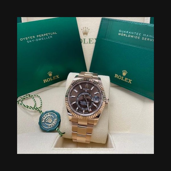 Rolex Sky-DwellerNEW Sky-Dweller 336935 Chocolate Dial 18k Rose Gold 42mm Oyster Bracelet