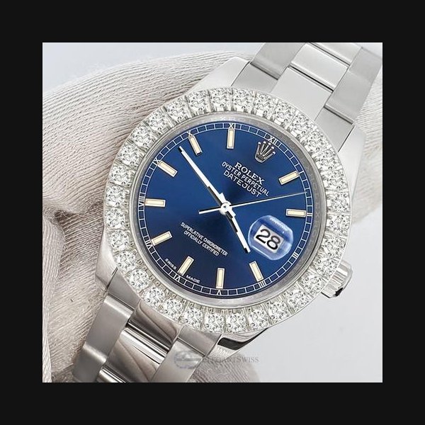 Rolex Rolex Datejust178240 31mm Blue Index 2.25ct Diamond Bezel Steel Oyster Box/Apr