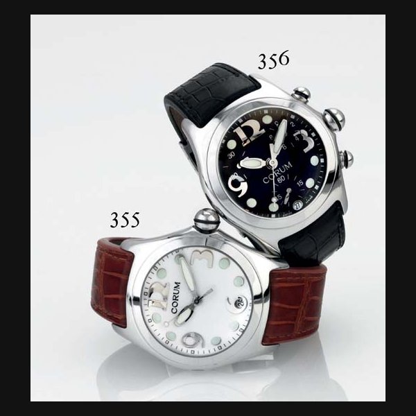 CORUM. AN OVERSIZED STAINLESS STEEL CHRONOGRAPH WRISTWATCH WITH DATE SIGNED CORUM, "BUBBLE BIG CHRONOGRAPH", CASE NO. 64337, REF. 396.150.20, CIRCA 2004