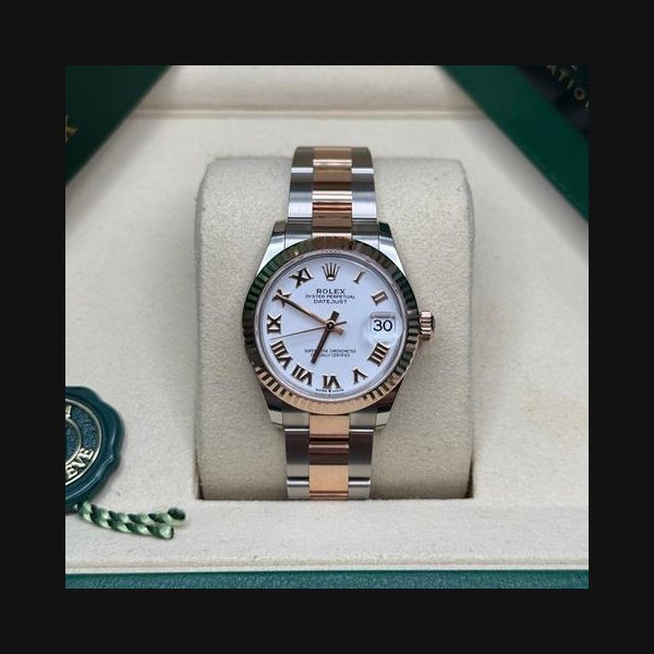 Rolex Rolex Datejust31 NEW 2026 White Roman Dial Two Tone Rose Gold Fluted Bezel Oyster