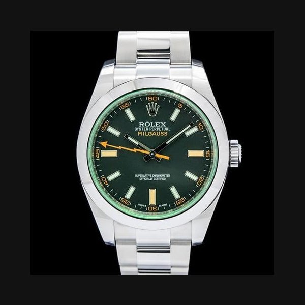 Rolex Rolex Milgauss116400GV Milgauss Green Crystal SS Black Dial