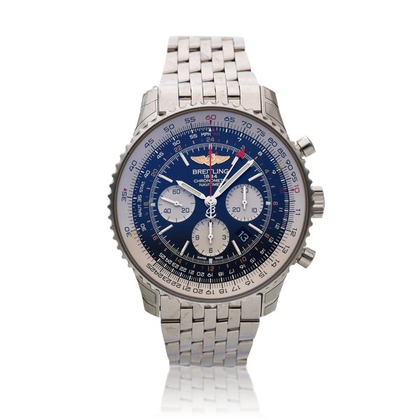 Breitling Reference AB0441 Navitimer GMT, A stainless steel dual time chronograph wristwatch with date and bracelet, Circa 2017