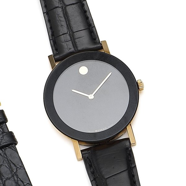 Movado. A Limited Edition 18K rose gold and black ceramic manual wind wristwatch 125th Anniversary Edition, Ref:44P61880, Edition No:100/125, Sold 16th November 2007