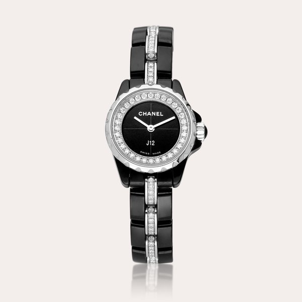 Chanel J12 XS, Reference H5236 | A black ceramic, stainless steel and diamond-set bracelet watch, Circa 2021 | 香奈兒 | J12 XS 型號H5236 | 黑色陶瓷及精鋼鑲鑽石鏈帶腕錶，約2021年製 · H5236