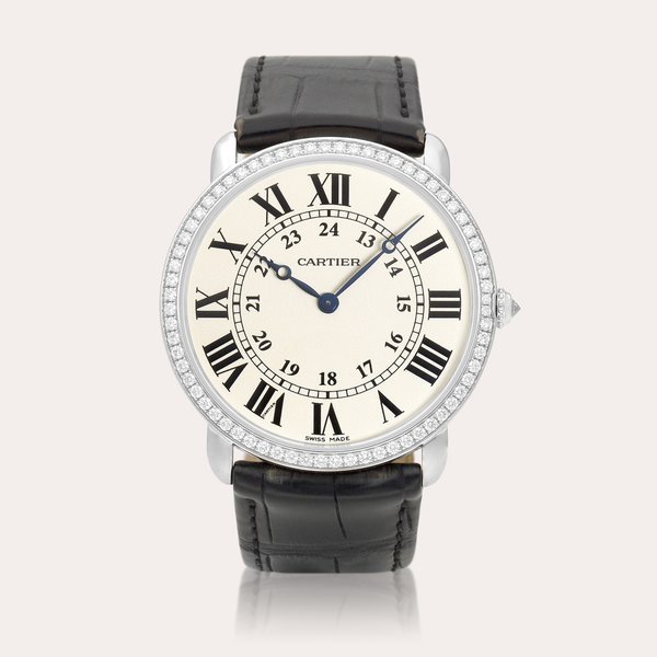 Cartier Ronde Louis Reference WR000551 | A white gold and diamond-set wristwatch, Circa 2008 | 卡地亞 | Ronde Louis 型號WR000551 | 白金鑲鑽石腕錶，約2008年製 · WR000551