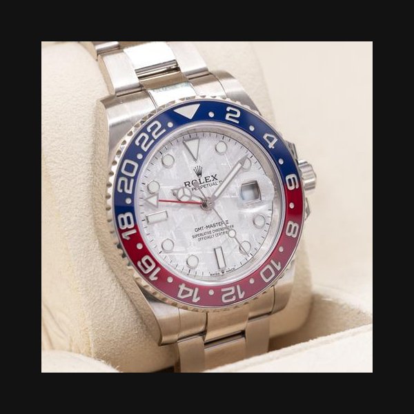 Rolex GMT-Master IIMeteorite Dial Pepsi ceramic bezel solid white gold case 126719BLRO Ref. 126710BLRO