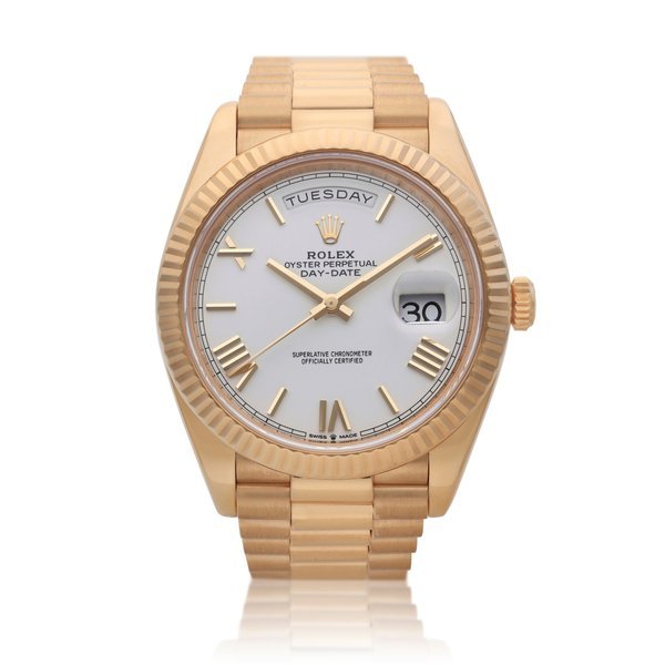 Rolex Reference 228238 Day-Date | A yellow gold wristwatch with day, date and bracelet, Circa 2019 · 228238