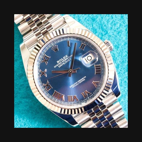 Rolex Rolex Datejust126334 41MM Azzurro Blue Automatic 18K White Gold Bezel Jubilee 1 Year Warranty