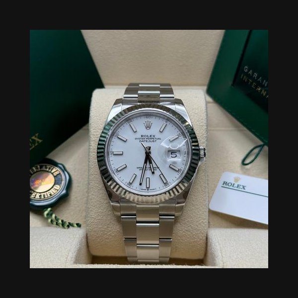 Rolex Rolex Datejust41 NEW 2024 White Index Dial Stainless Steel Fluted Bezel Oyster Bracelet