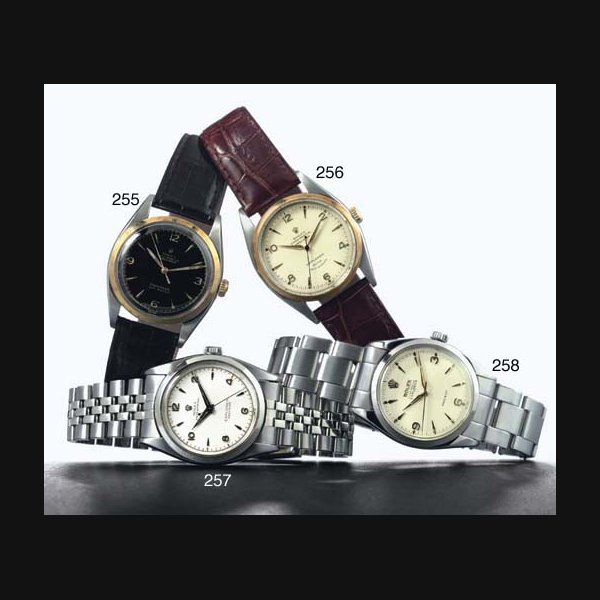 ROLEX. A STAINLESS STEEL AUTOMATIC WRISTWATCH WITH CENTER SECONDS AND BRACELET SIGNED ROLEX, OYSTER PERPETUAL, PRECISION, "EXPLORER", CASE NO. 928918, REF. 6298, CIRCA 1953