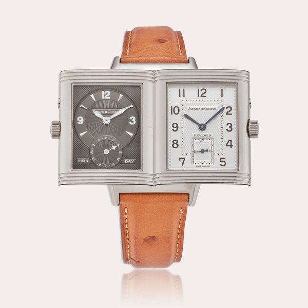 Jaeger-LeCoultre Reference 270.8.54 Reverso Duoface | A stainless steel rectangular dual time zone wristwatch with day/night indication, Circa 2002