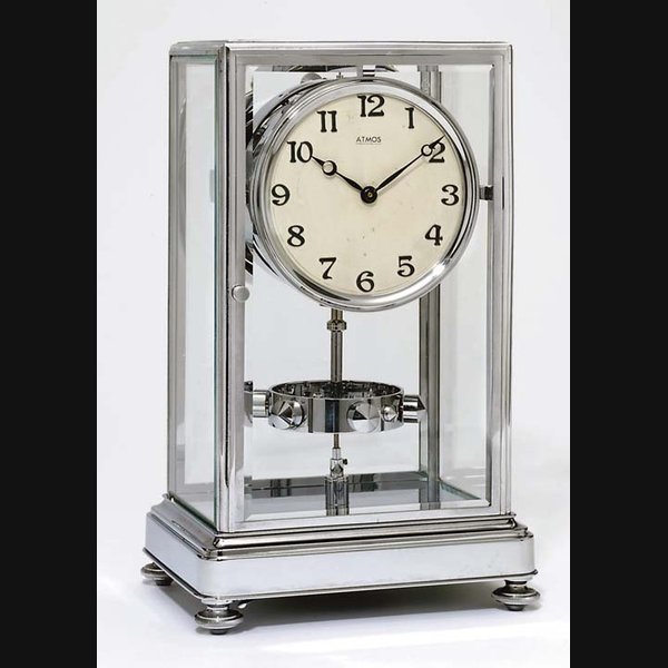 A large French chrome-plated model K1 Atmos timepiece J.L. REUTTER, NO.3294. CIRCA 1930