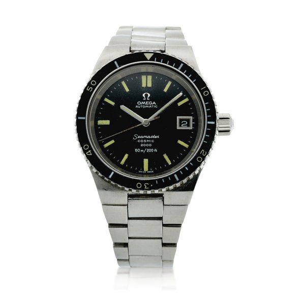 Omega Seamaster Cosmic 2000  A stainless steel automatic wristwatch with date and bracelet, Circa 1970