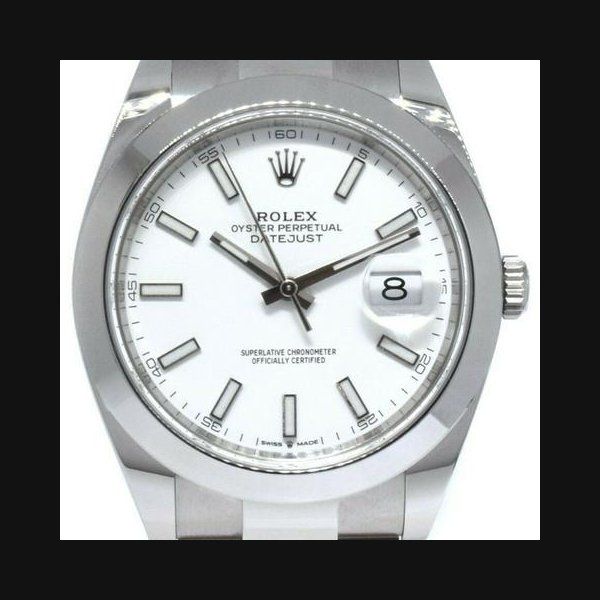 Rolex Datejust41 Steel White Dial Oyster Bracelet Watch B/P ’24 126300