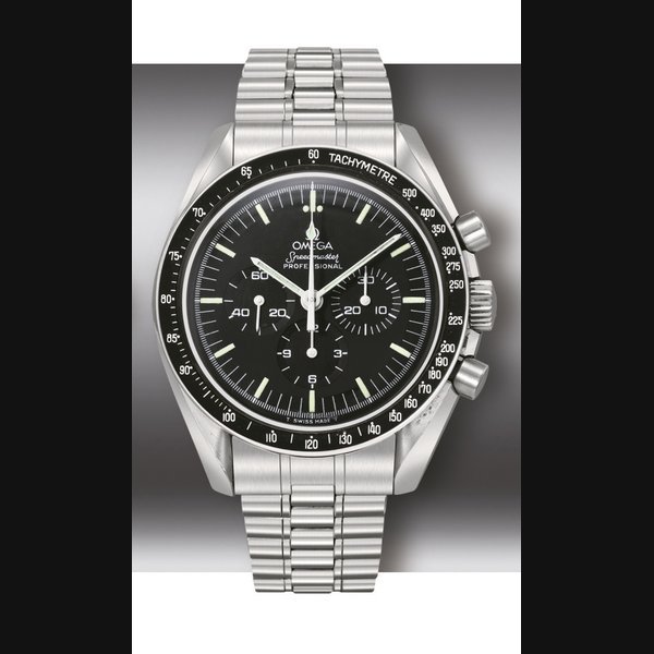 Omega OMEGA, SPEEDMASTER PROFESSIONAL STAINLESS STEEL AUTOMATIC CHRONOGRAPH WRISTWATCH WITH DATE AND BRACELET SIGNED OMEGA, REF. ST 145.022, MANUFACTURED IN 1986