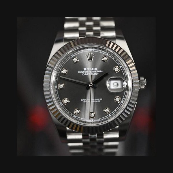 Rolex Rolex Datejust41 Slate Diamond Dial Fluted Jubilee Full Set