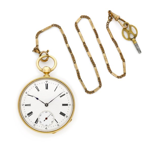 Patek Philippe A yellow gold openface watch with enamel dial, Circa 1880 | 百達翡麗 | 黃金懷錶，備琺瑯錶盤，約1880年製