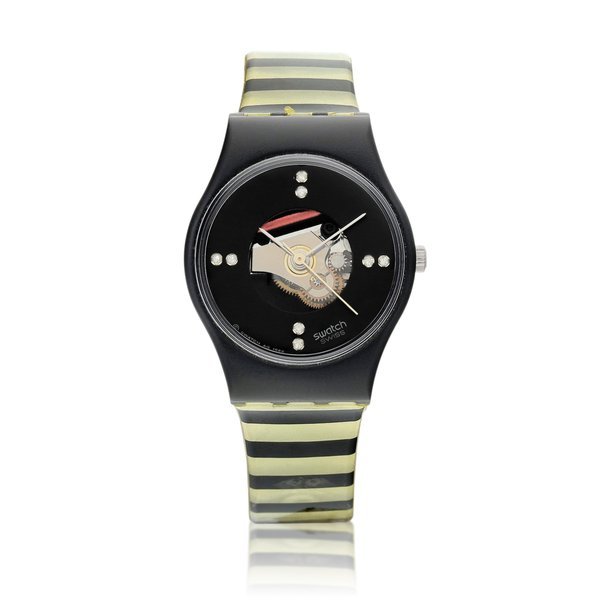 Swatch Limelight | A resin and diamond-set semi-skeletonized wristwatch, Circa 1986 | Limelight | 鑲鑽 石半鏤空腕錶，約1986年製