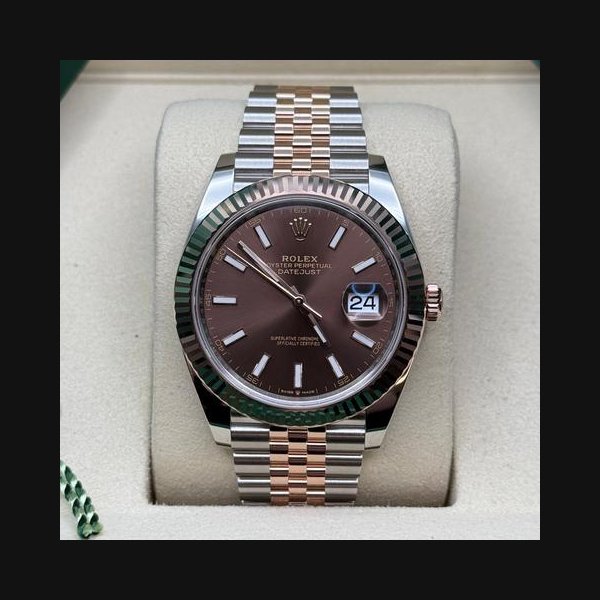Rolex Datejust41 NEW 2026 Chocolate Index Dial Two Tone Rose Gold Fluted Bezel Jubilee Bracelet Ref. 126331