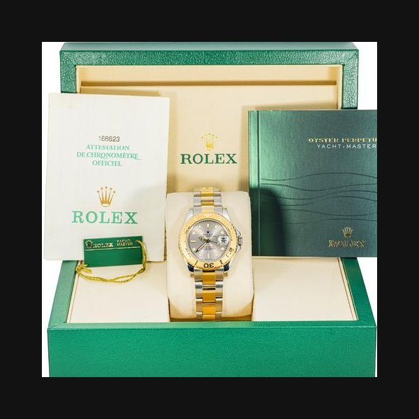 rolex Rolex Yacht-Master168628 Yacht-Master 35mm Silver Dial Oyster Bracelet Box and Papers 2003