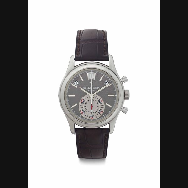 Patek Philippe. A Fine Platinum Automatic Annual Calendar Flyback Chronograph Wristwatch with Day/Night Display and Power Reserve SIGNED PATEK PHILIPPE, GENÈVE, REF. 5960P, MOVEMENT NO. 3'500'343, CASE NO. 4'324'978, MANUFACTURED IN 2006