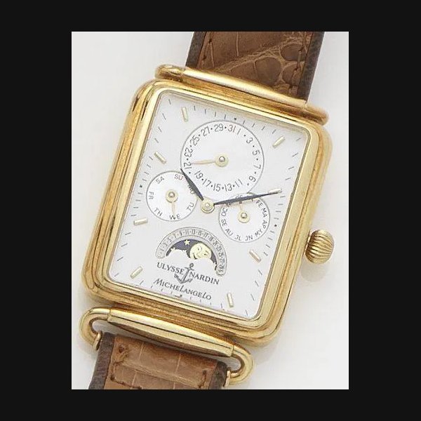 Ulysse Nardin Ulysse Nardin. An 18ct gold automatic calendar and moonphase wristwatch