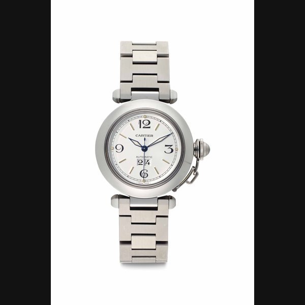 Cartier Cartier. A Stainless Steel Automatic Wristwatch with Center Seconds, Date and Bracelet Signed Cartier, Pasha, Ref. 2475, No. 99035PB, Circa 1998