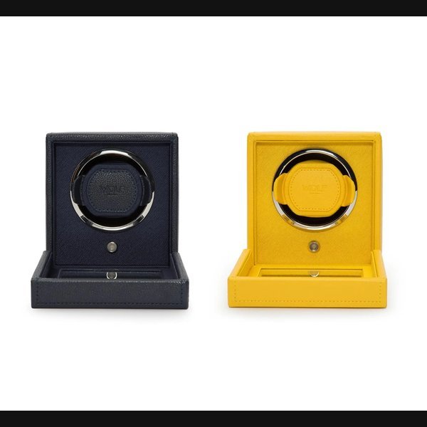 WOLF Set of TWO Single Cub Winder in Blue Leather and Yellow Leather #WatchFamforUkraine