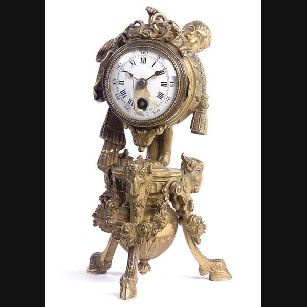 A French small ormolu mantel timepiece, late 19th Century