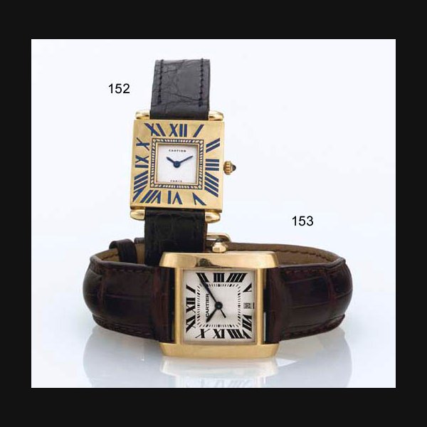Cartier CARTIER. AN 18K GOLD SQUARE AUTOMATIC WRISTWATCH WITH CENTER SECONDS AND DATE SIGNED CARTIER, "TANK FRANCAISE", CIRCA 1995, Price & Market Data