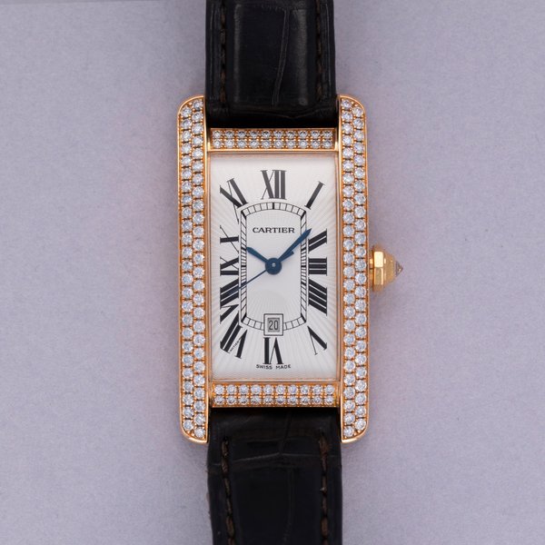 Cartier Cartier Tank Americaine Midsize 2504 Pave Diamond Case 18k RG