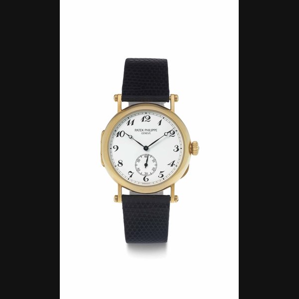 Patek Philippe. A Fine and Rare Limited Edition 18k Gold Wristwatch with Breguet Numerals SIGNED PATEK PHILIPPE, GENEVE, OFFICIER MODEL, REF. 3960, MOVEMENT NO. 769'178, CASE NO. 2'864'090, MANUFACTURED IN 1989
