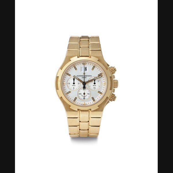 Vacheron Constantin Vacheron Constantin. A Fine and Heavy 18k Gold Automatic Chronograph Wristwatch with Large Date and Bracelet SIGNED VACHERON CONSTANTIN, GENÈVE, OVERSEAS CHRONOGRAPH MODEL, REF. 49140, MOVEMENT NO. 880'910, CASE NO. 718'509, CIRCA 2005