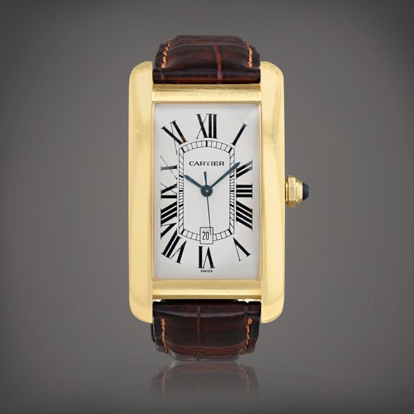 Cartier Tank Américaine Automatic, reference 1740 Montre bracelet en or jaune avec date | Yellow gold wristwatch with date Vers 2000 | Circa 2000