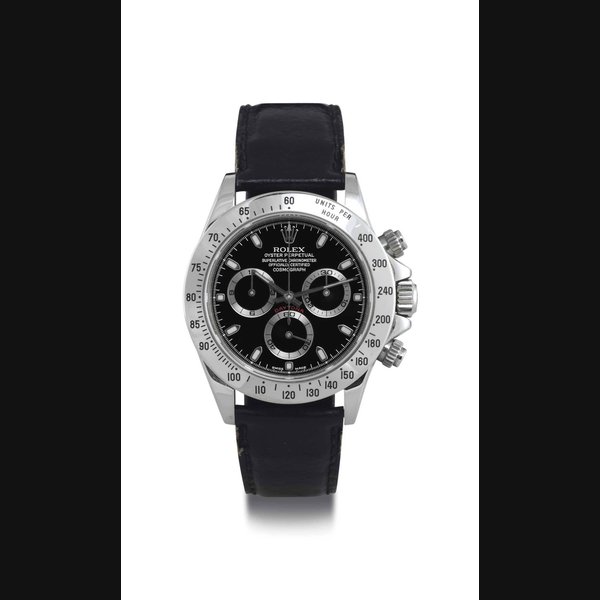 ROLEX. A STAINLESS STEEL AUTOMATIC CHRONOGRAPH WRISTWATCH WITH BRACELET SIGNED ROLEX, OYSTER PERPETUAL, COSMOGRAPH, DAYTONA, CASE NO. Y488444, REF. 116520, CIRCA 2003