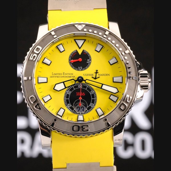Ulysse Nardin No Reserve - Ulysse Nardin Marine Diver L.E. 42.7MM Yellow Dial Rubber Strap (263-35) · 263-35