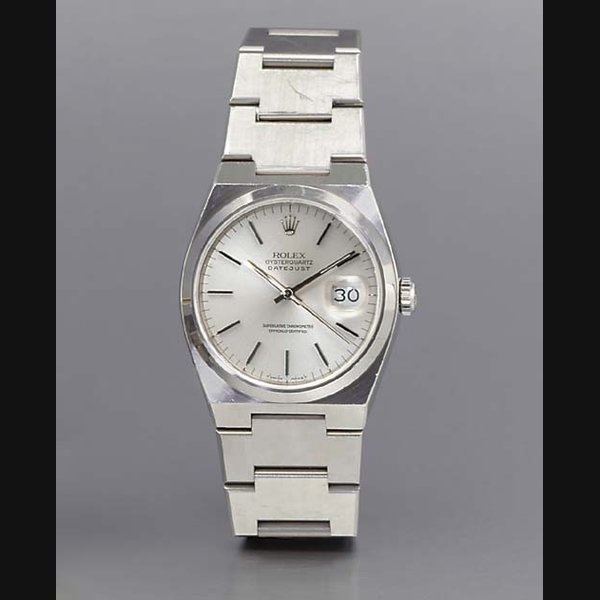 Rolex Rolex. A stainless steel water-resistant wristwatch with sweep center seconds, date and bracelet SIGNED ROLEX, OYSTERQUARTZ, DATEJUST, REF. 17000A, CIRCA 1980 · 17000A