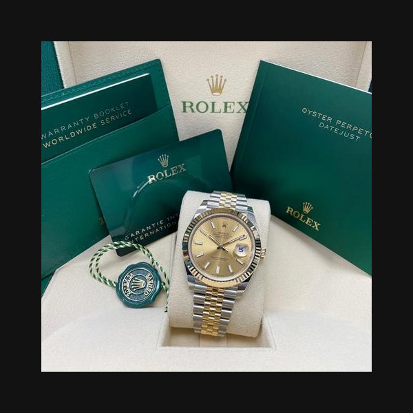 Rolex DatejustUNWORN Datejust 41mm 126333 Fluted Jubilee Bracelet Champagne Dial Two Tone Yellow Gold Full Set Complete Box & Papers