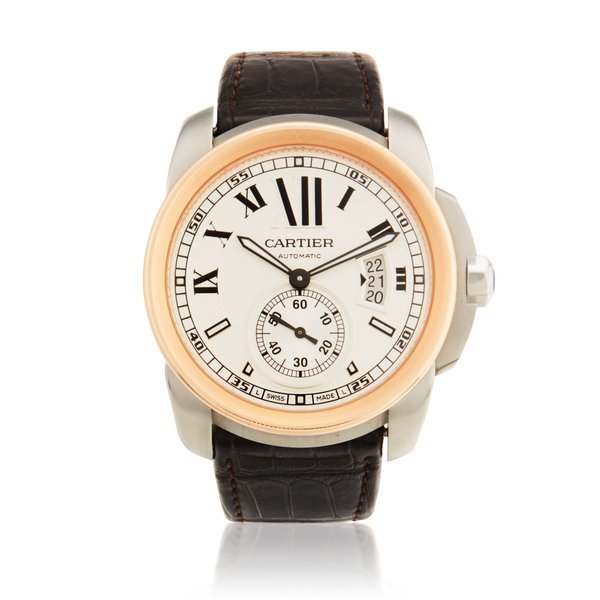 Cartier Reference 3299 Calibre de Cartier | A stainless steel and pink gold automatic wristwatch with date, Circa 2015 · 3299