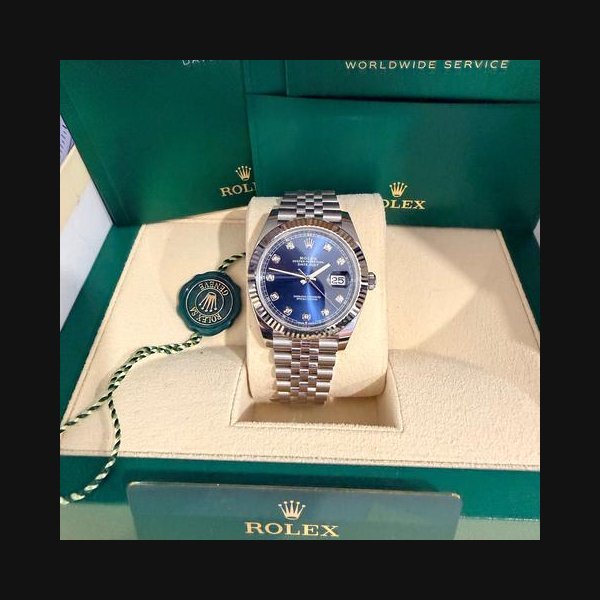 Rolex Rolex Datejust41mm blue diamond fluted jubilee full set rolex warranty