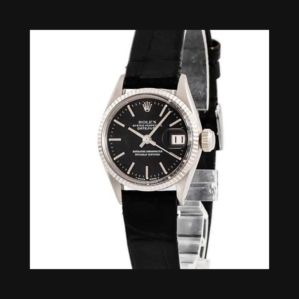 Rolex Rolex Oyster PerpetualWatches 6517 Oyster Perpetual Date Completely serviced serial number 8 K18WG x Stainless Steel Black Vintage.